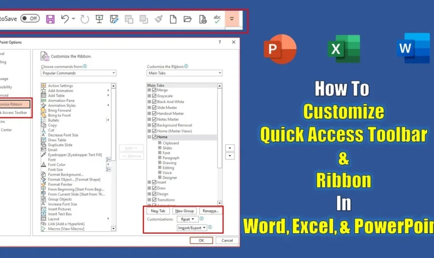 Personalizing Quick Access Toolbar and Office Ribbon