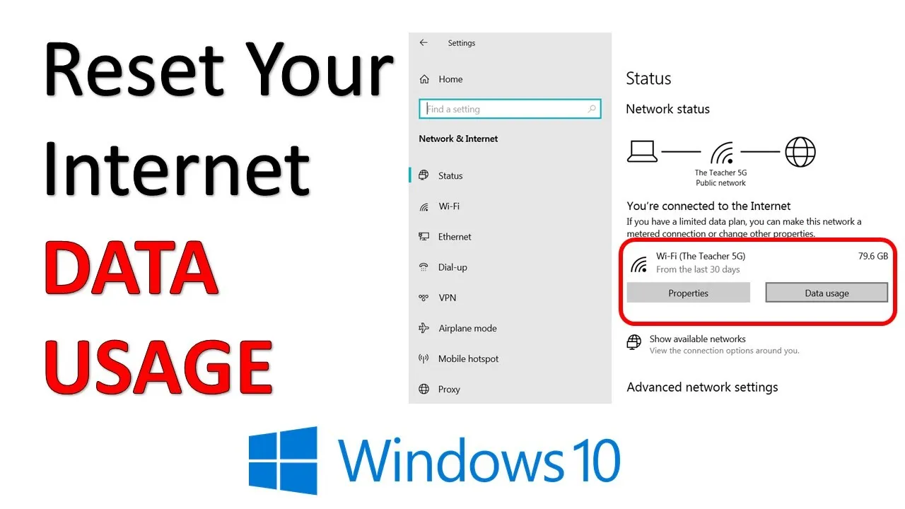 Reset Internet Data Usage in Windows 10