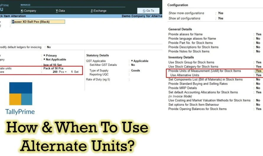 Understanding Alternate Units in Tally Prime and Tally ERP 9