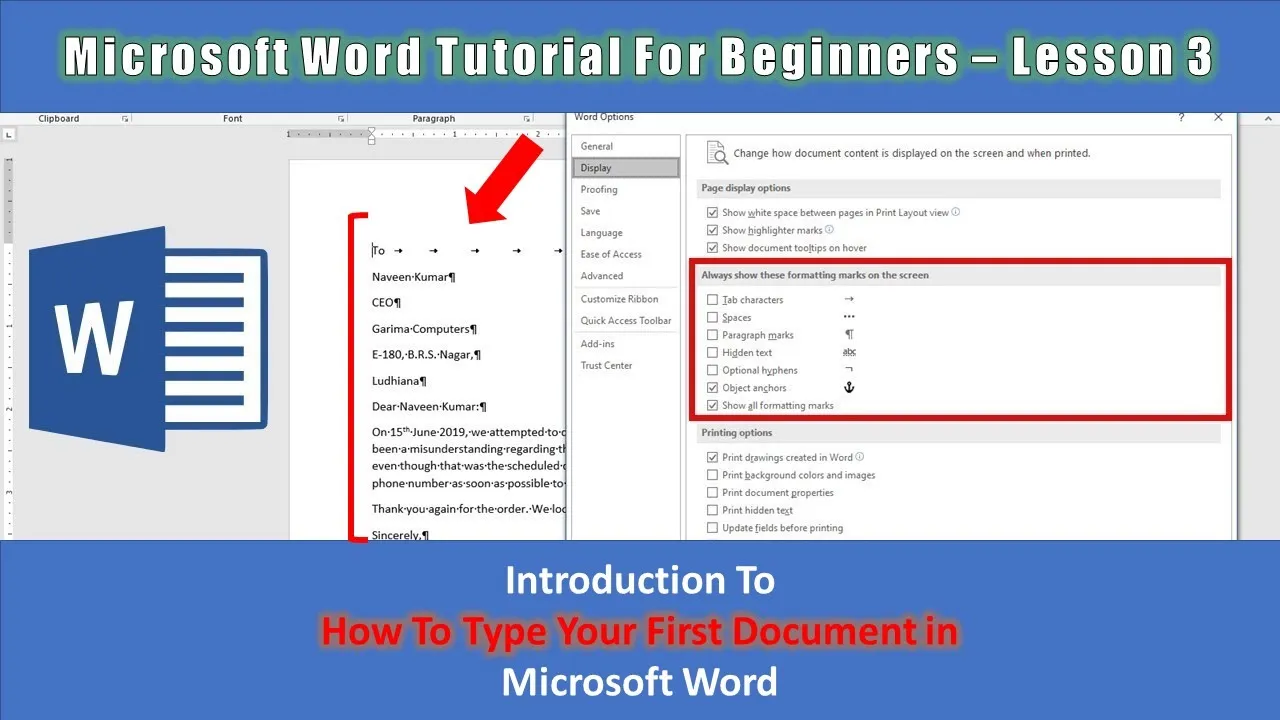 Basic Typing Fundamentals in Microsoft Word