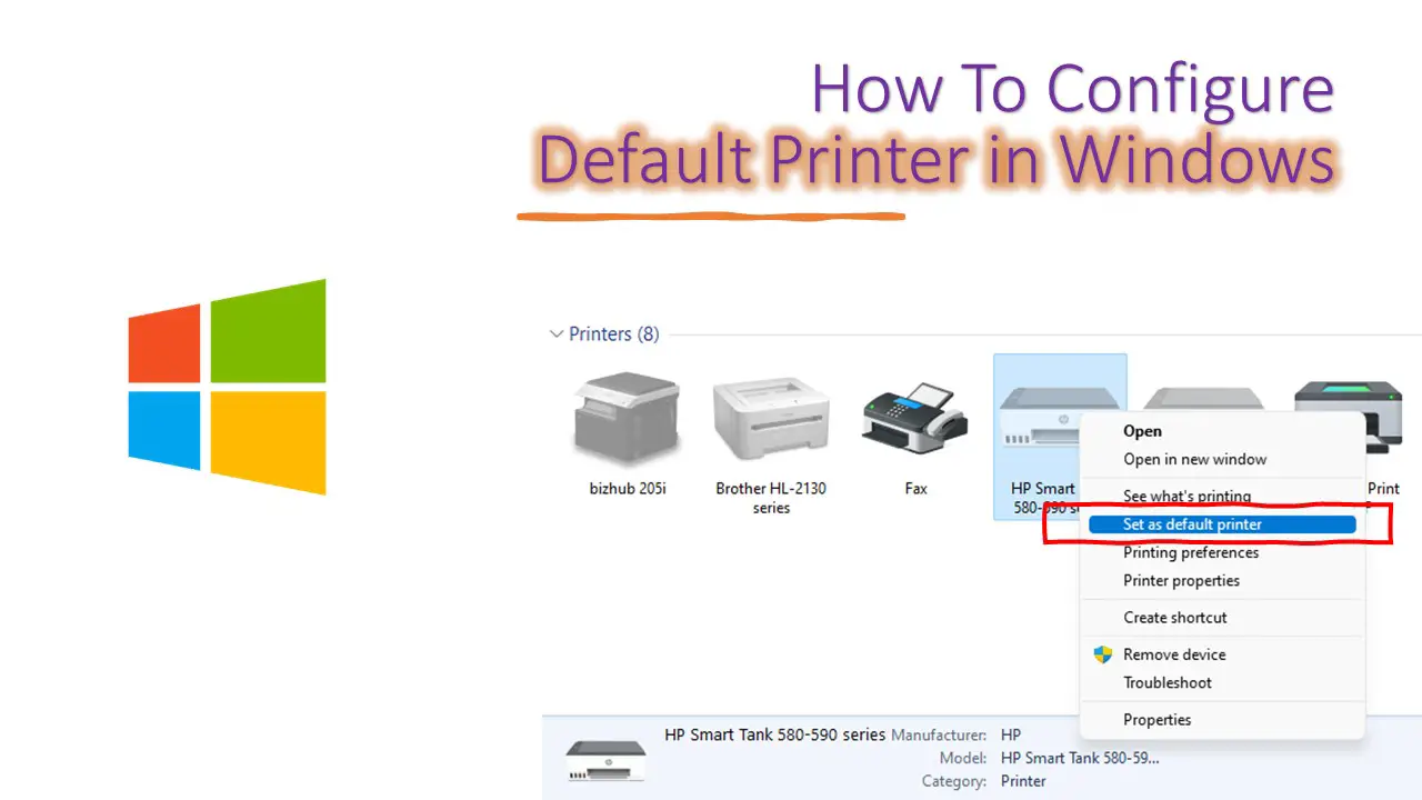 Default Printer in Windows 10