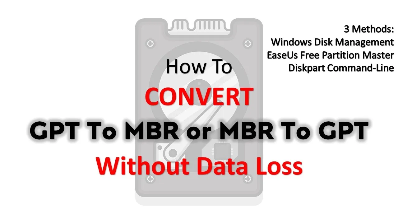 Convert GPT to MBR & MBR to GPT