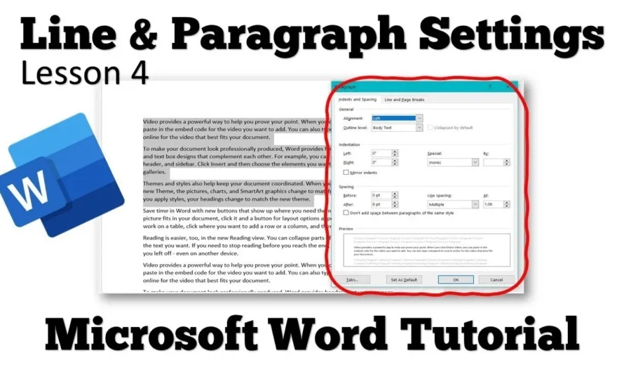 Mastering Line and Paragraph Spacing in Microsoft Word Tutorial – Lesson 4