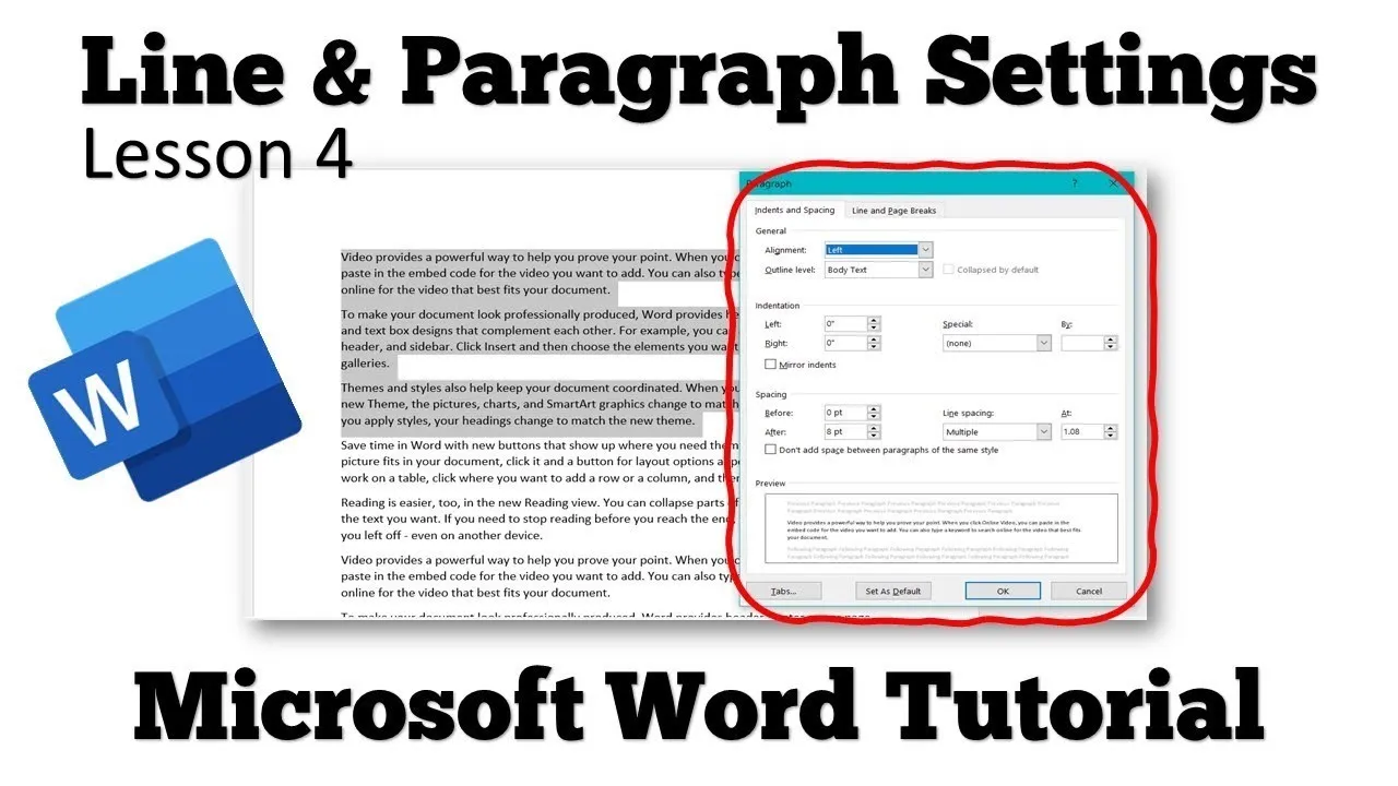Line and Paragraph Spacing in Microsoft Word