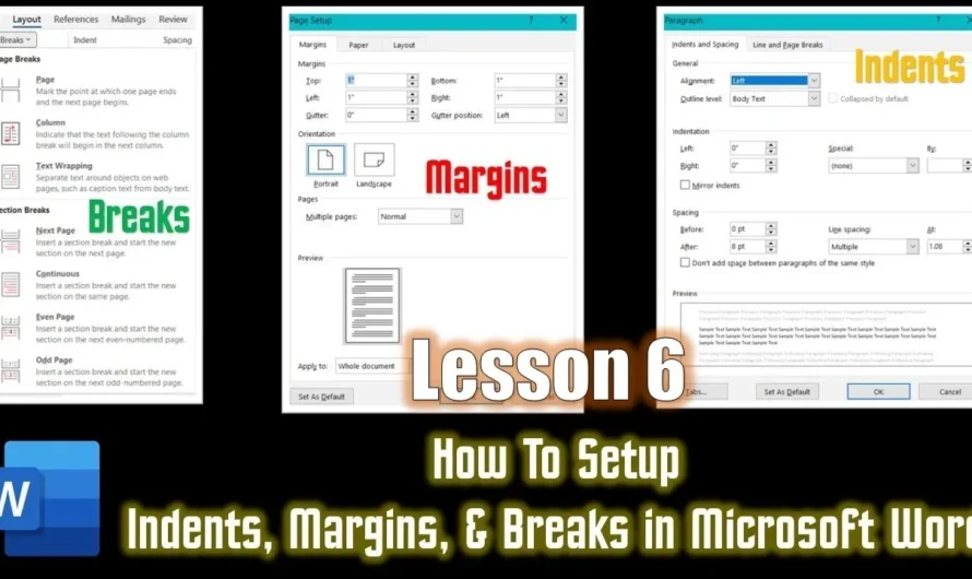 Using Section Breaks, Margins and Indents in Microsoft Word