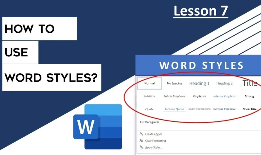 How To Use Styles in Microsoft Word Tutorial – Lesson 7