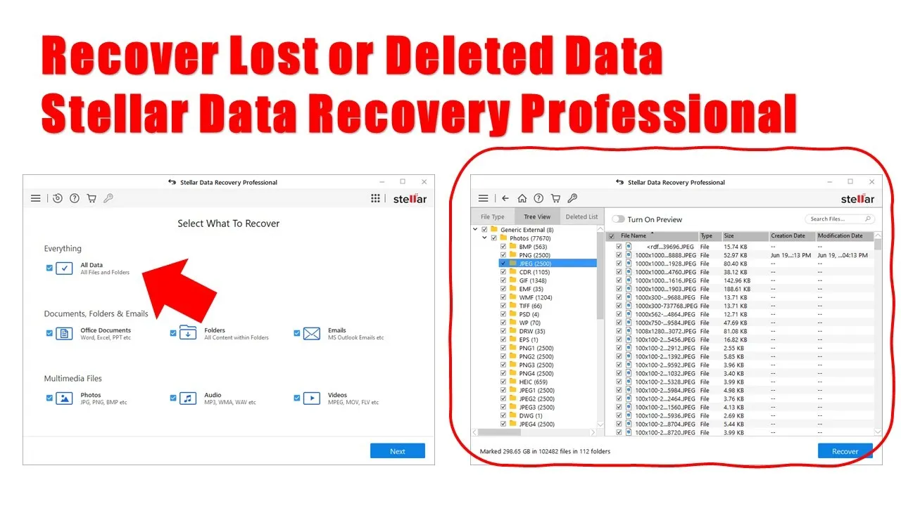 Recover Lost or Deleted Data with Stellar Data Recovery